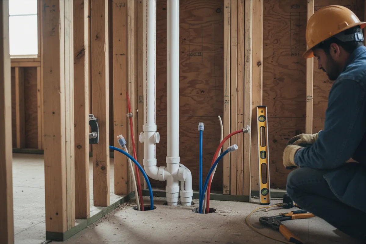 Drain and supply rough-in during Drain Cleaning in Cuddebackville