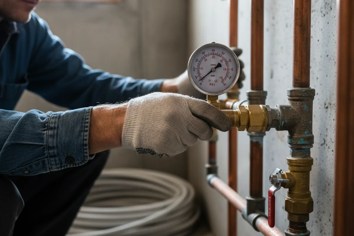 Pressure testing a repaired line during Water Line Repair in Cuddebackville